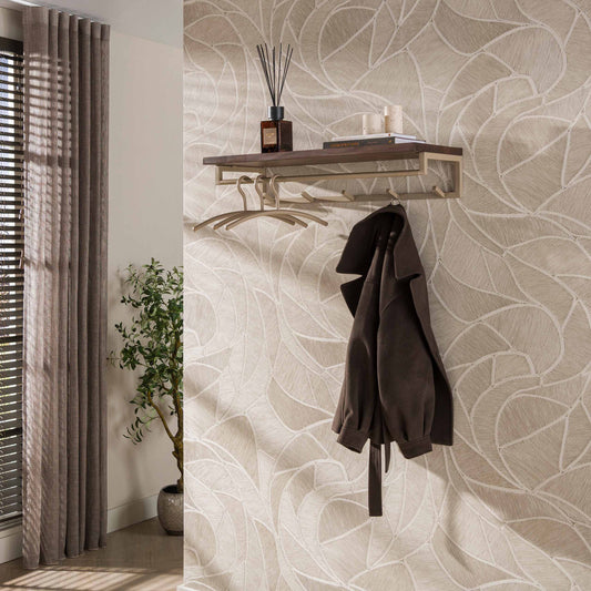 Garderobe – 5 haken – 85×35×17 cm – Beige | Modell N0296
