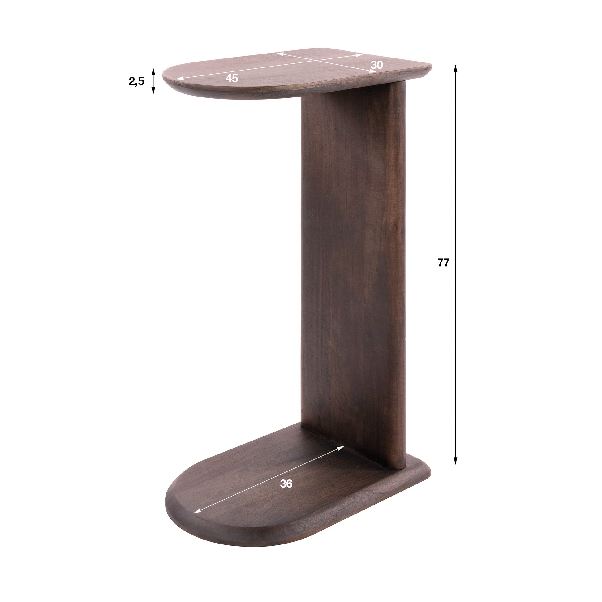 Beistelltisch – 45×30×75 cm – Massiv Akazie braun | Modell N0297