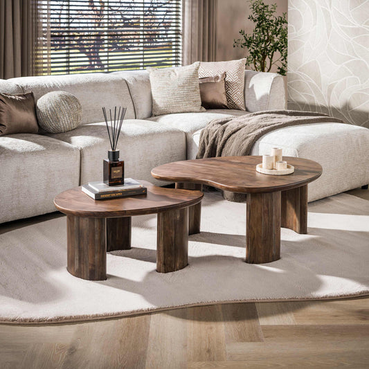 Couchtisch – 99×76×42 cm – Massiv Akazie braun | Modell N0298