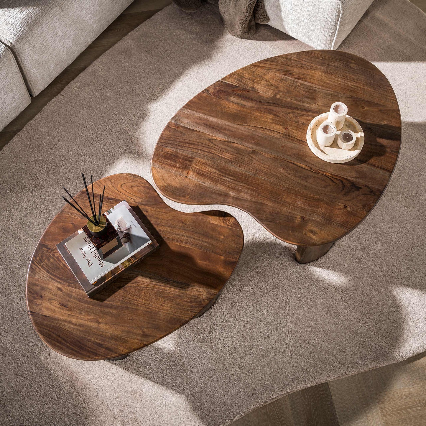 Couchtisch – 99×76×42 cm – Massiv Akazie braun | Modell N0298