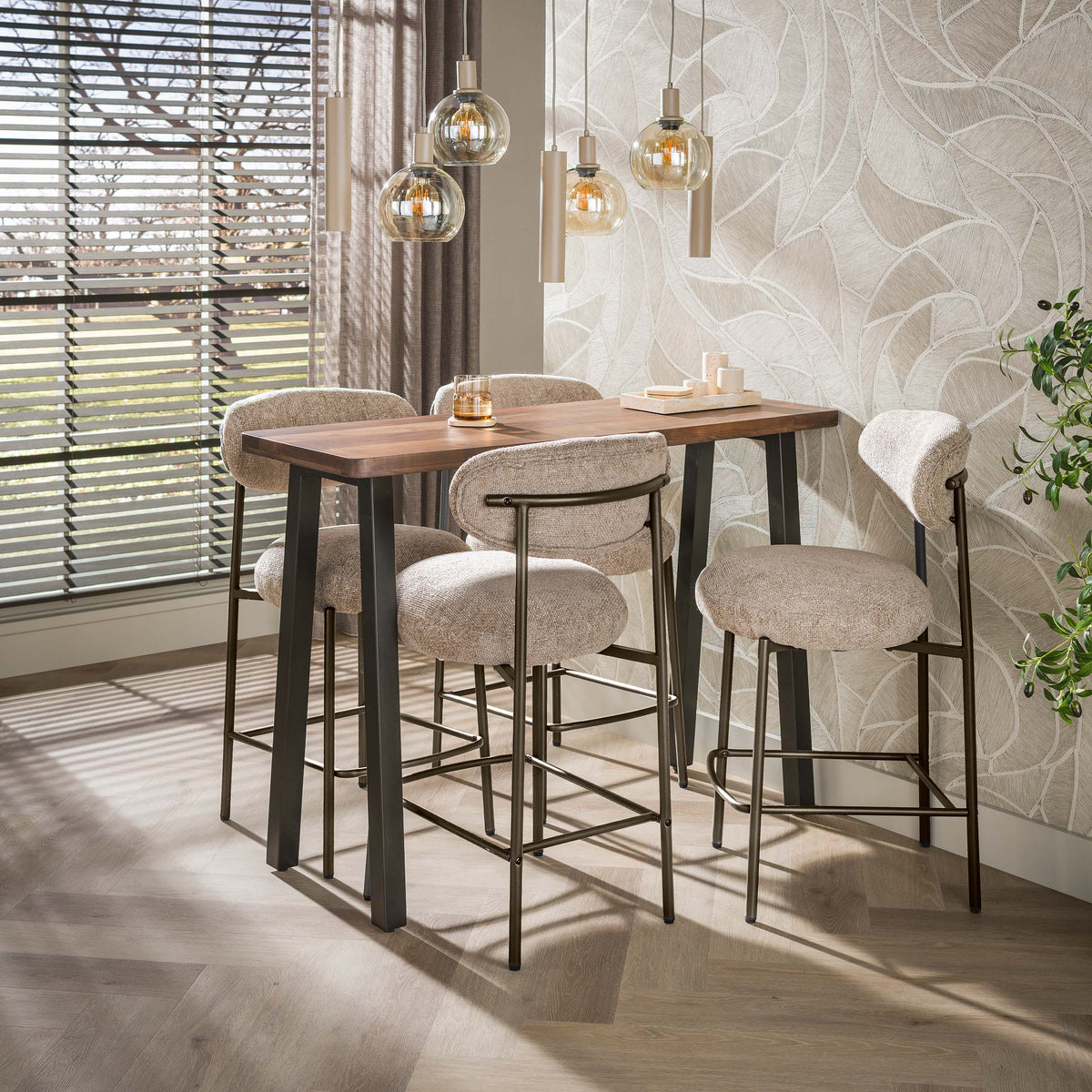 Bartisch – 130×45×92 cm – Massiv Akazie braun | Modell N0299