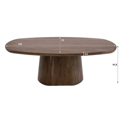 Couchtisch – 135×70×35 cm – Massiv Akazie braun | Modell N0301
