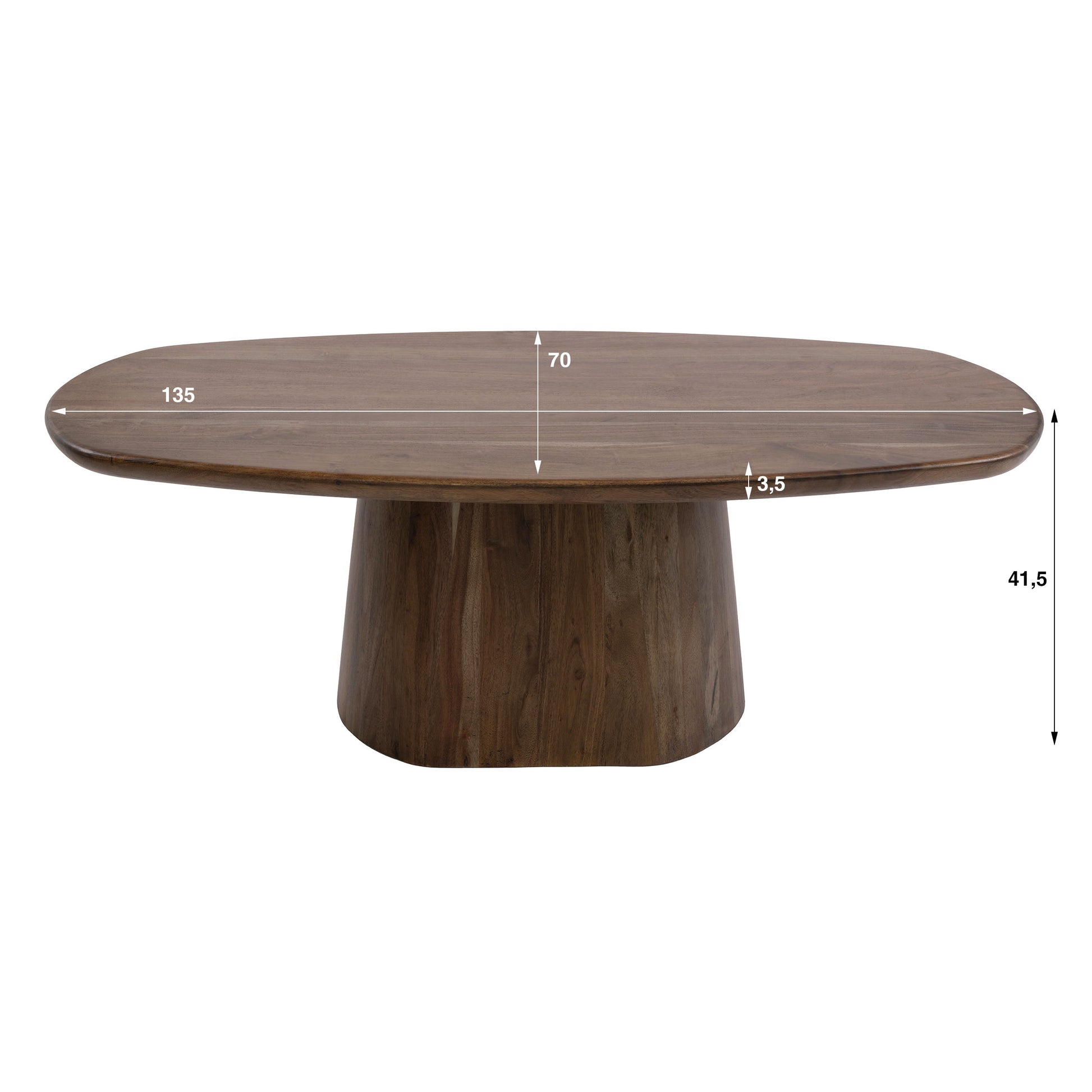 Couchtisch – 135×70×35 cm – Massiv Akazie braun | Modell N0301