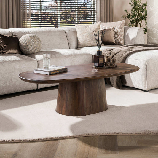 Couchtisch – 135×70×35 cm – Massiv Akazie braun | Modell N0301
