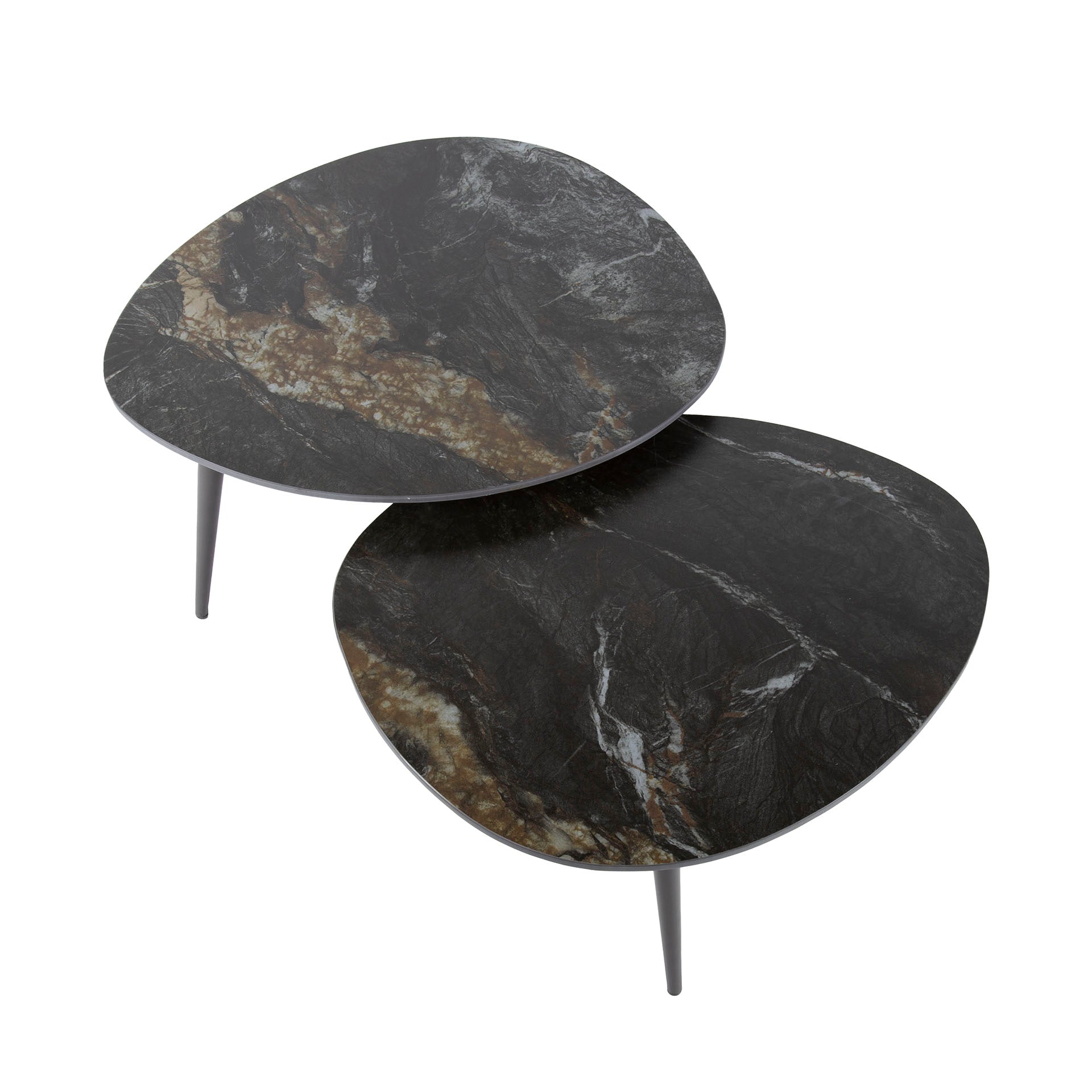 Couchtisch – organisch – 70×58×40 cm – Keramik fossil black | Modell N0306