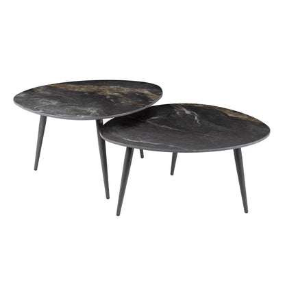 Couchtisch – organisch – 70×58×40 cm – Keramik fossil black | Modell N0306