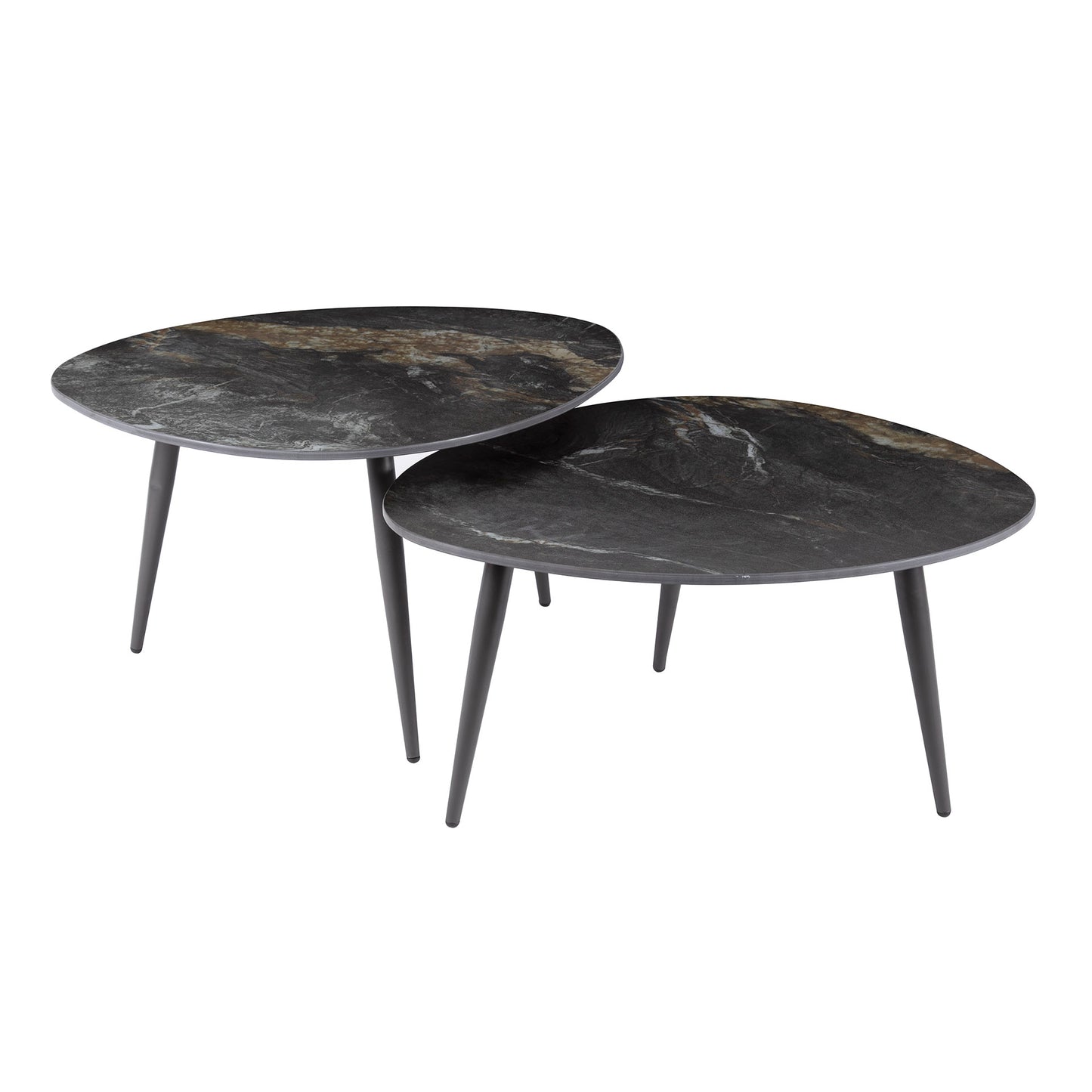 Couchtisch – organisch – 70×58×40 cm – Keramik fossil black | Modell N0306