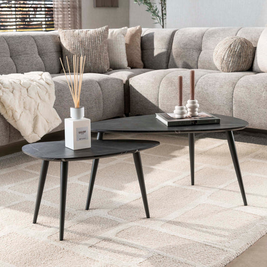 Couchtisch – 80×44×40 cm – 3D Melamin graphite | Modell N0307