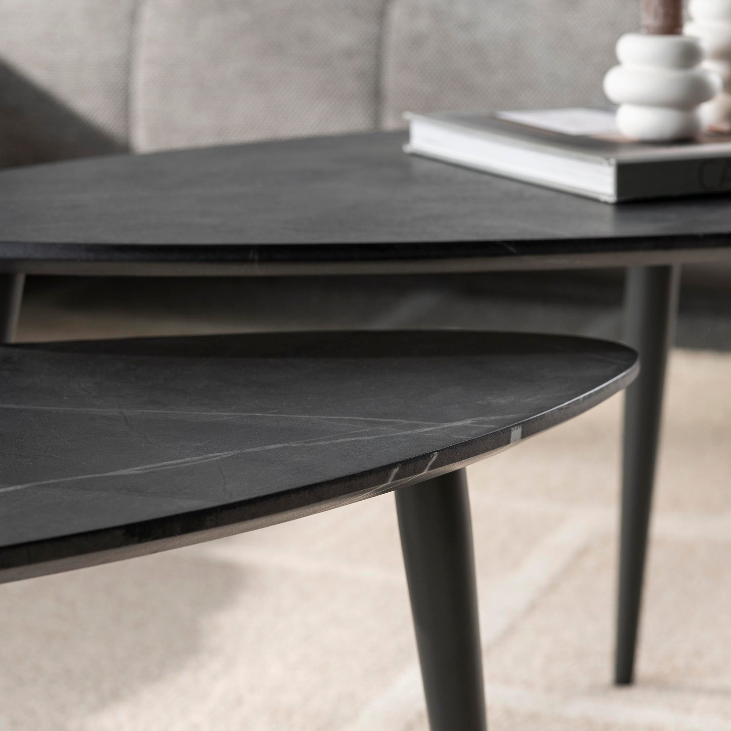 Couchtisch – 80×44×40 cm – 3D Melamin graphite | Modell N0307
