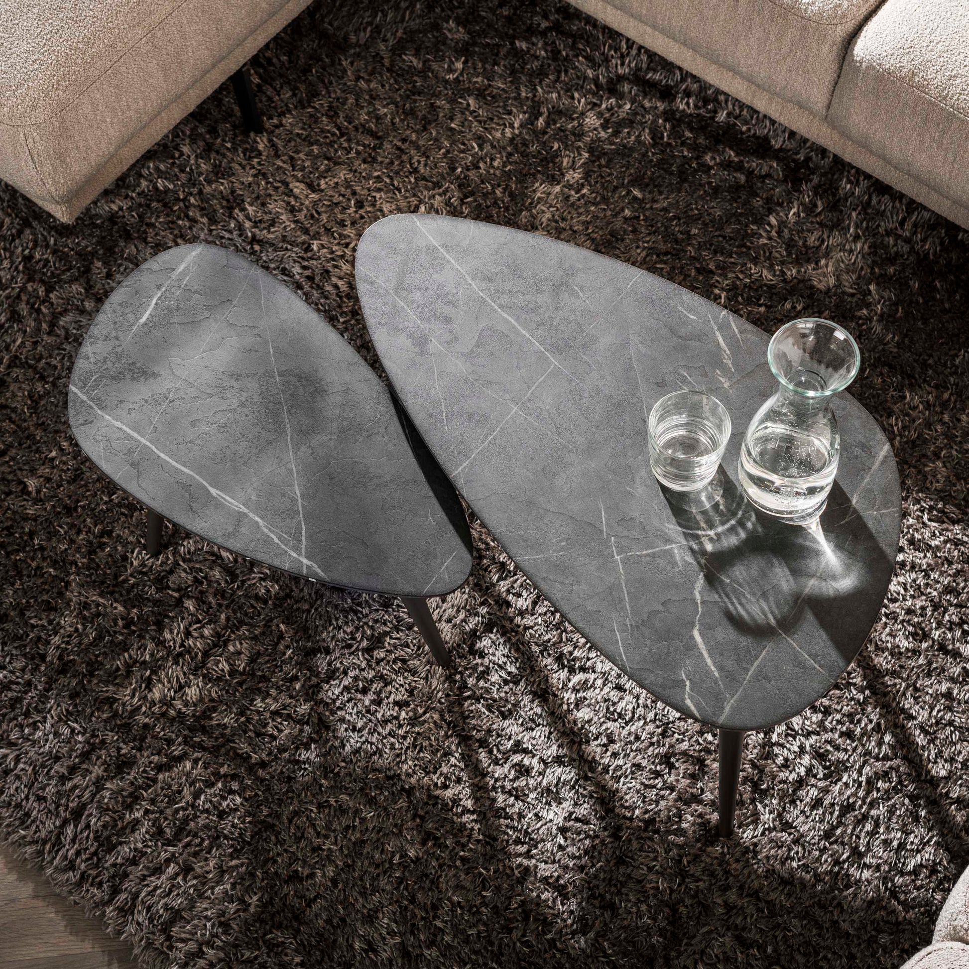 Couchtisch – 80×44×40 cm – 3D Melamin graphite | Modell N0307
