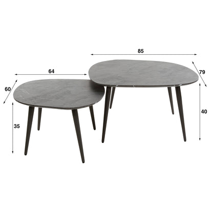 Couchtisch – 85×79×40 cm – 3D Melamin graphite | Modell N0308