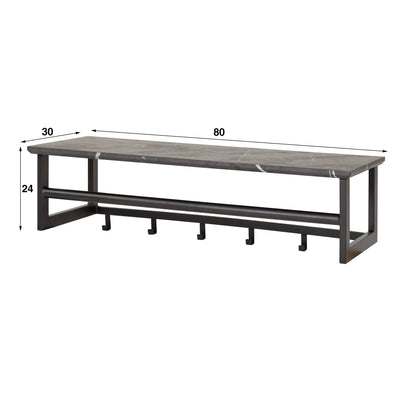 Garderobe – hutablage 6 haken – 80×30×24 cm – 3D Melamin graphite | Modell N0309