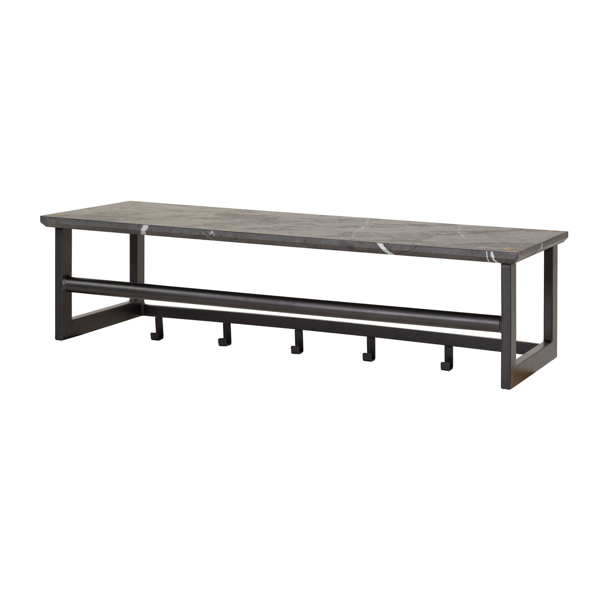 Garderobe – hutablage 6 haken – 80×30×24 cm – 3D Melamin graphite | Modell N0309