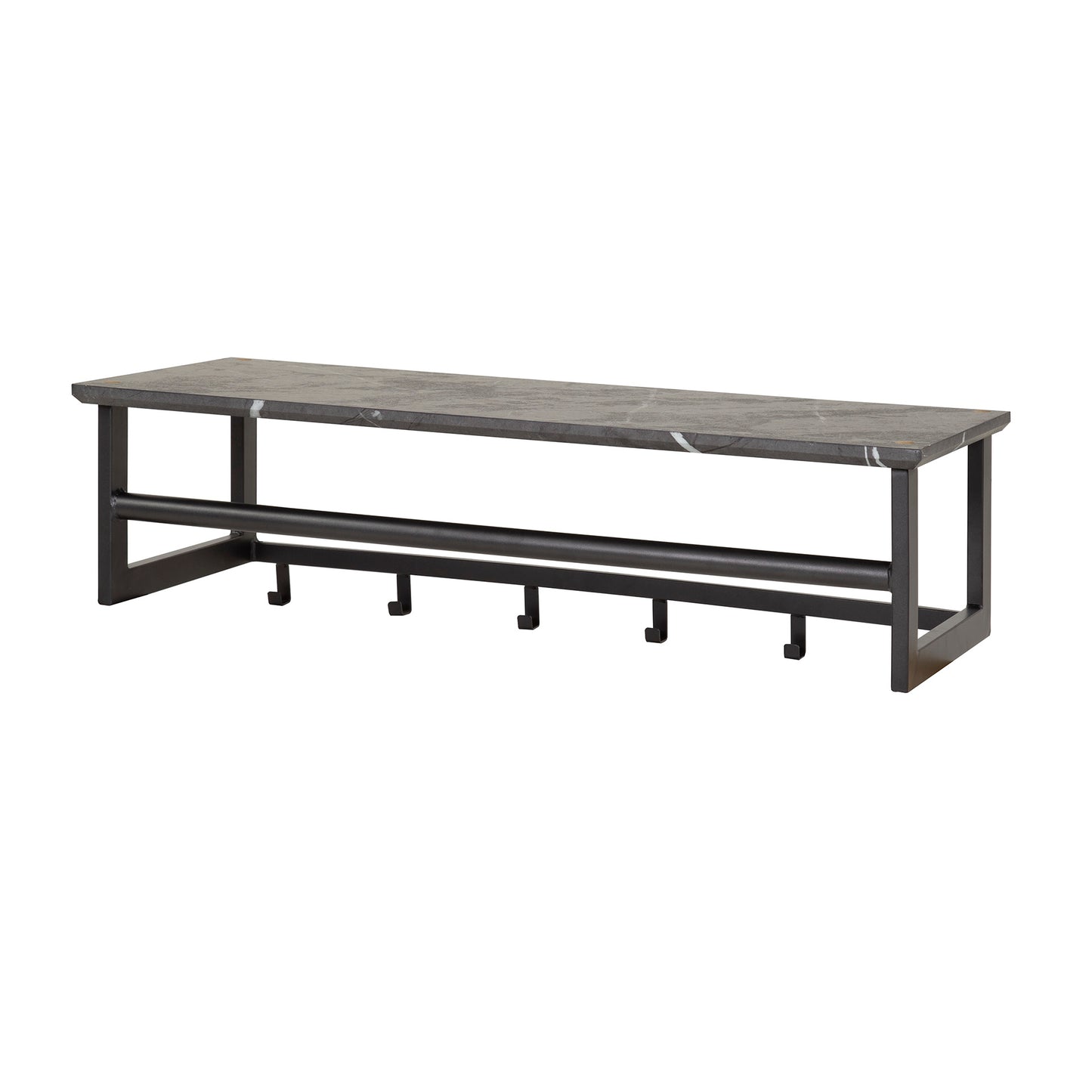 Garderobe – hutablage 6 haken – 80×30×24 cm – 3D Melamin graphite | Modell N0309