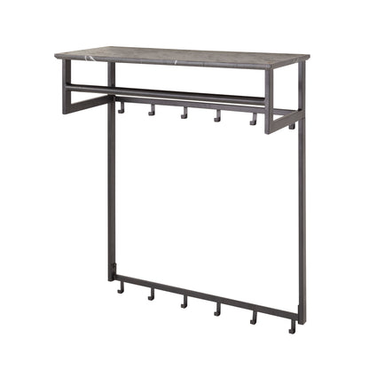 Garderobe – hutablage 6 haken – 80×30×90 cm – 3D Melamin graphite | Modell N0310