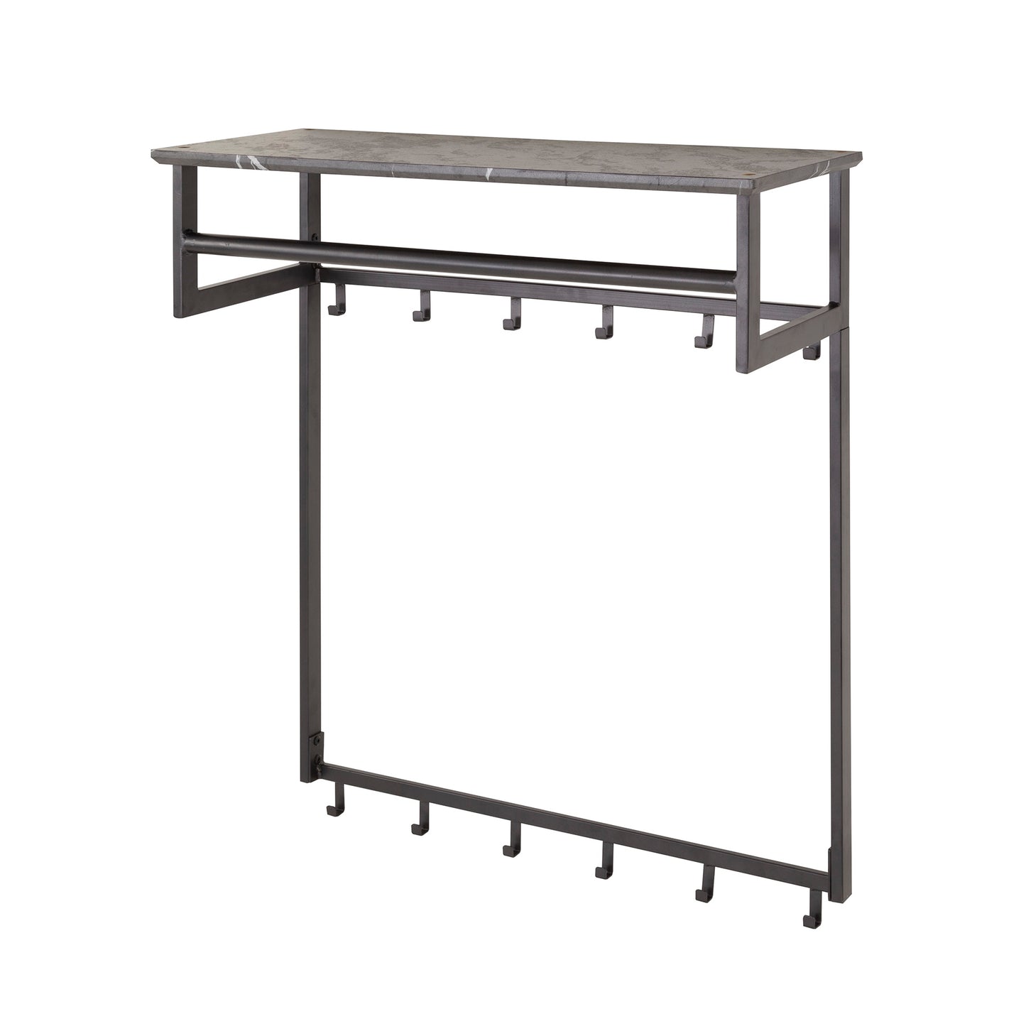 Garderobe – hutablage 6 haken – 80×30×90 cm – 3D Melamin graphite | Modell N0310