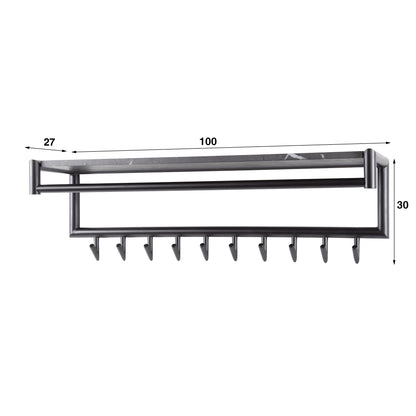 Garderobe – hutablage – 100×27×30 cm – 3D Melamin graphite | Modell N0311