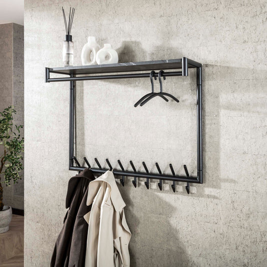Garderobe – hutablage – 100×27×80 cm – 3D Melamin graphite | Modell N0312