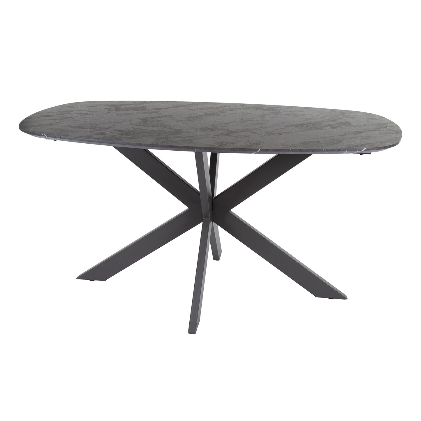 Esstisch – dänisch oval oval – 150×90×76 cm – 3D Melamin graphite | Modell N0313