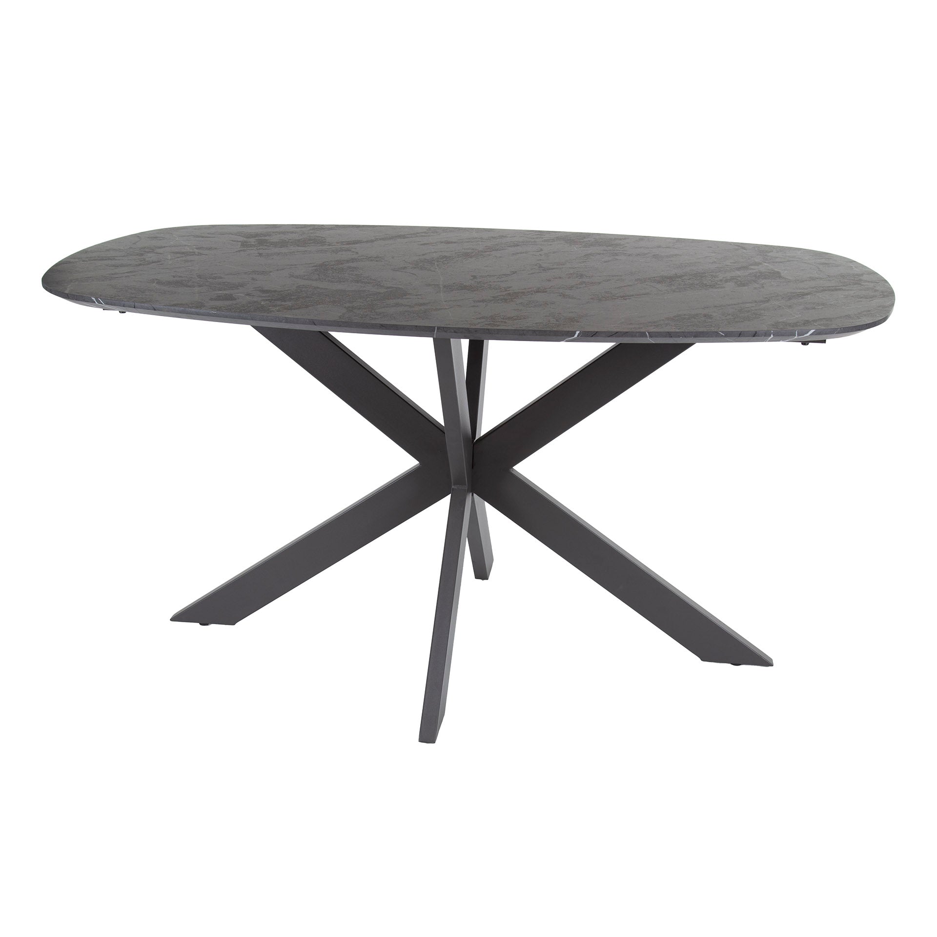 Esstisch – dänisch oval oval – 150×90×76 cm – 3D Melamin graphite | Modell N0313