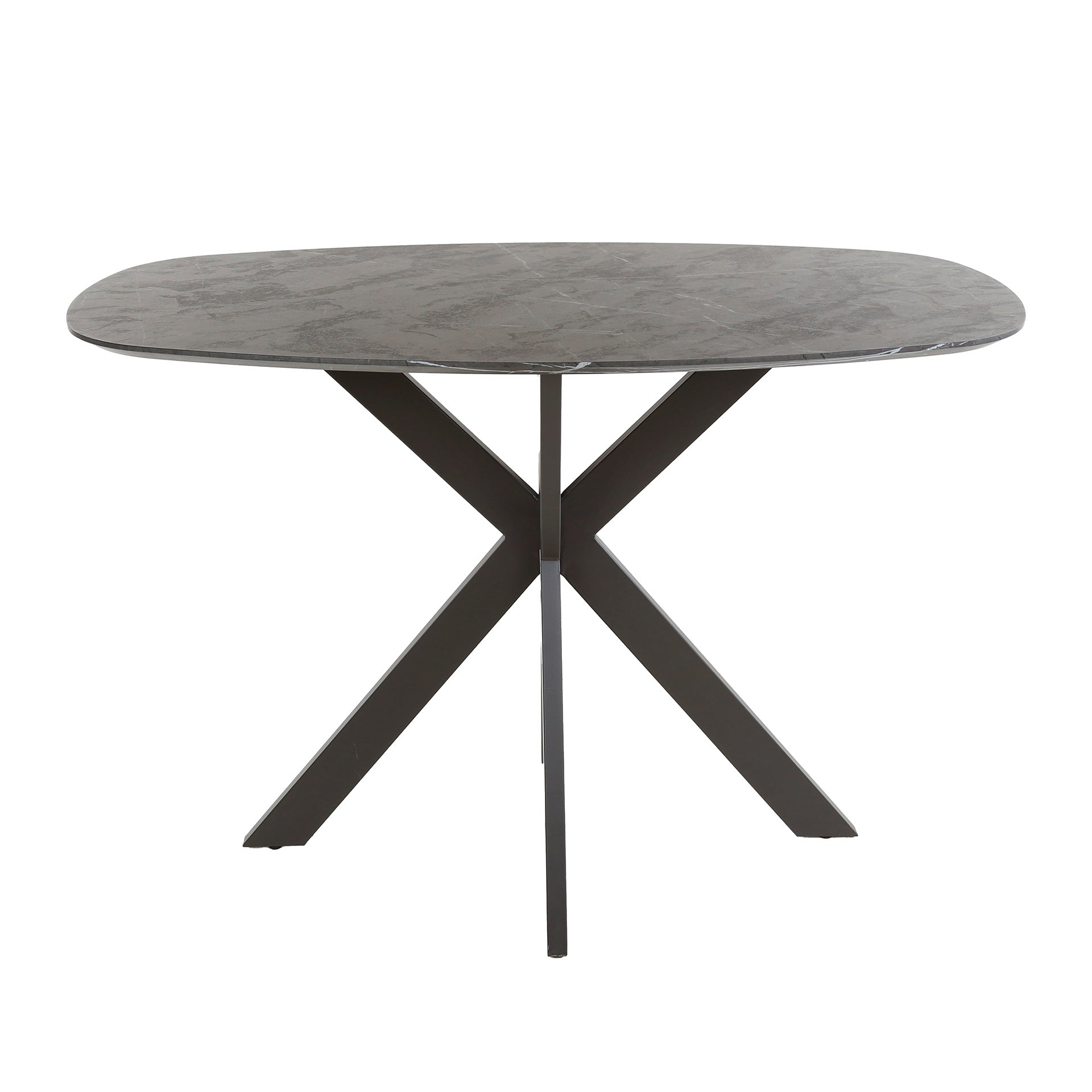 Bartisch – dänisch oval oval – 140×80×93 cm – 3D Melamin graphite | Modell N0314