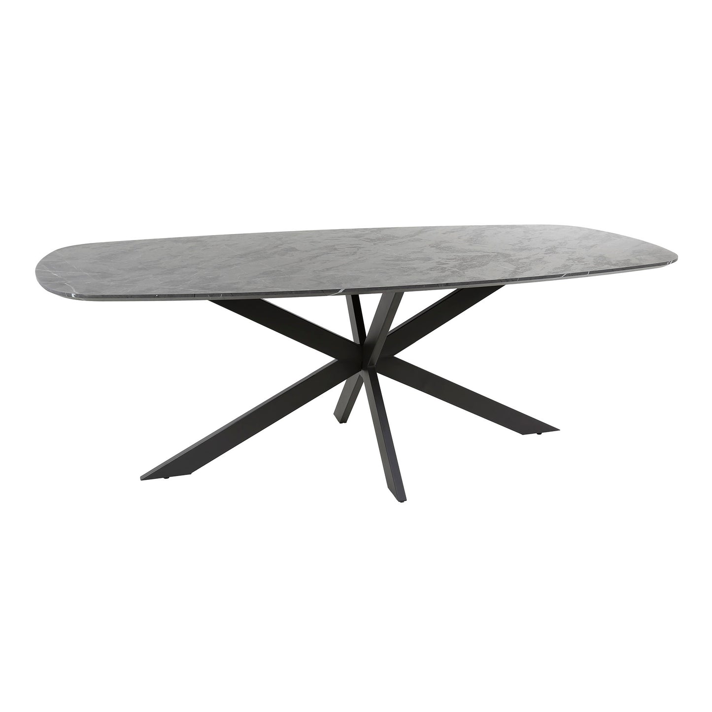 Esstisch – dänisch oval oval – 215×105×77 cm – 3D Melamin graphite | Modell N0316