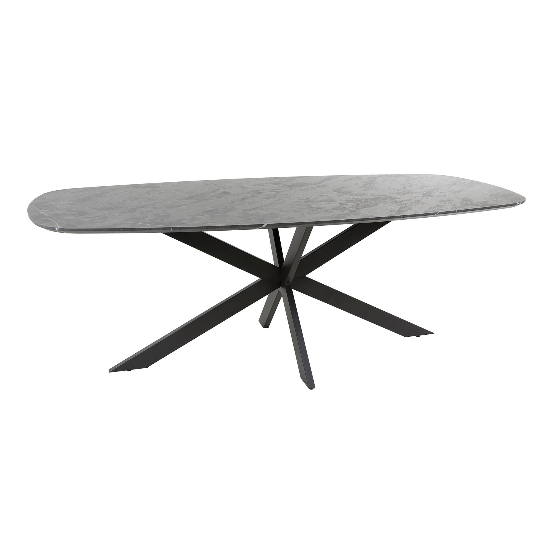 Esstisch – dänisch oval oval – 215×105×77 cm – 3D Melamin graphite | Modell N0316