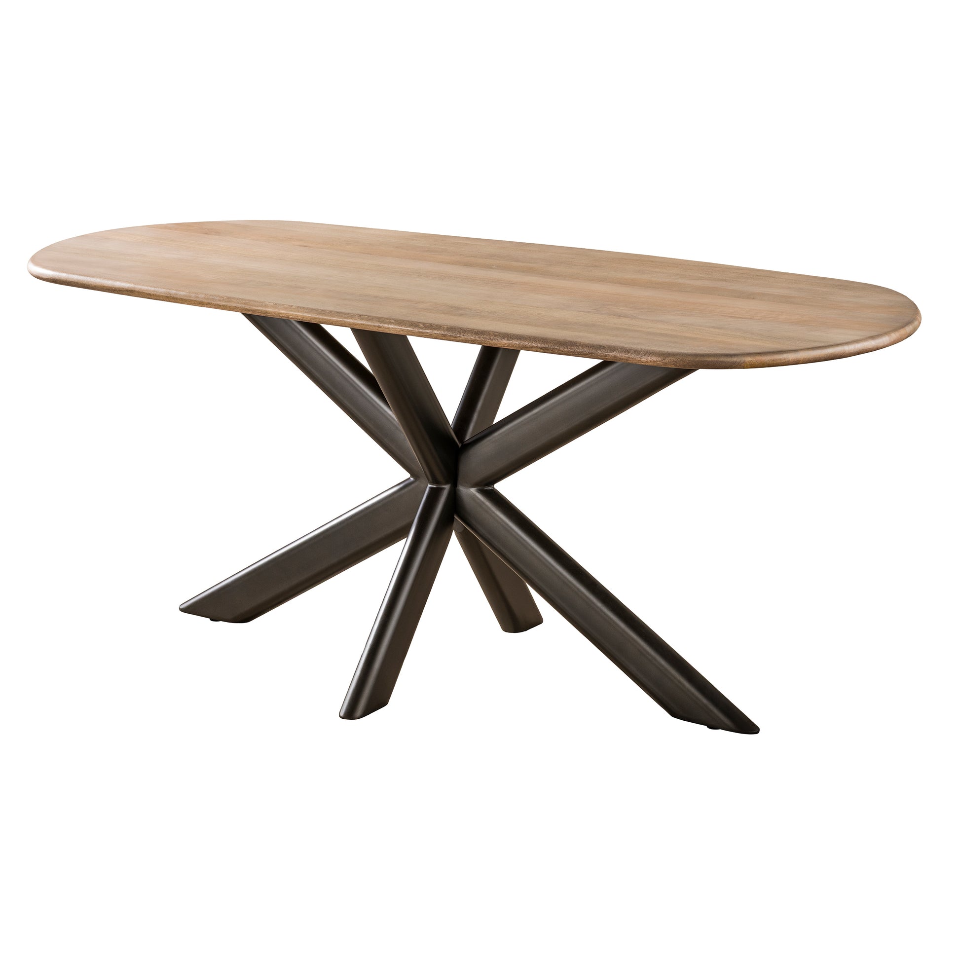 Esstisch – oval – 180×95×76 cm – Massiv Mango sand | Modell N0318