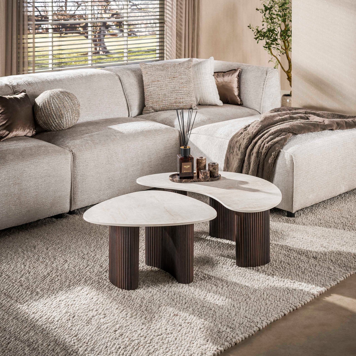 Couchtisch – organisch – 88×54×35 cm – 3D Keramik Taj Mahal | Modell N0322