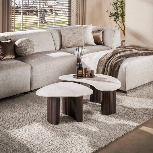 Couchtisch – organisch – 88×54×35 cm – 3D Keramik Taj Mahal | Modell N0322