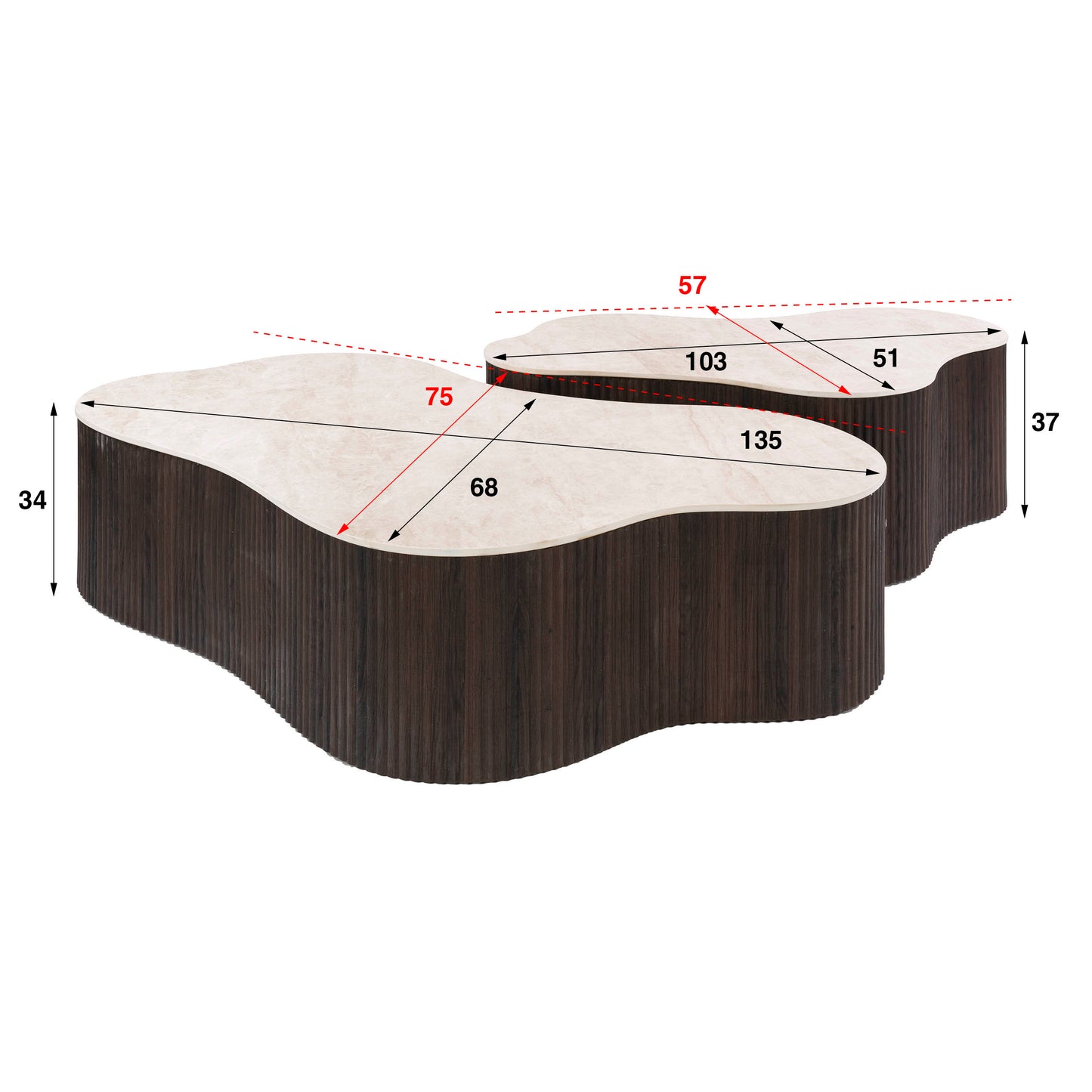 Couchtisch – 135×75×34 cm – 3D Keramik Taj Mahal | Modell N0323