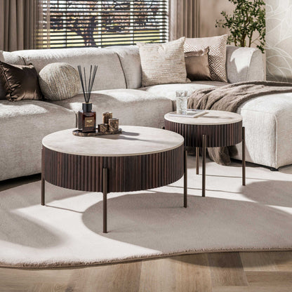 Couchtisch – rund – 80×80×40 cm – 3D Keramik Taj Mahal | Modell N0324