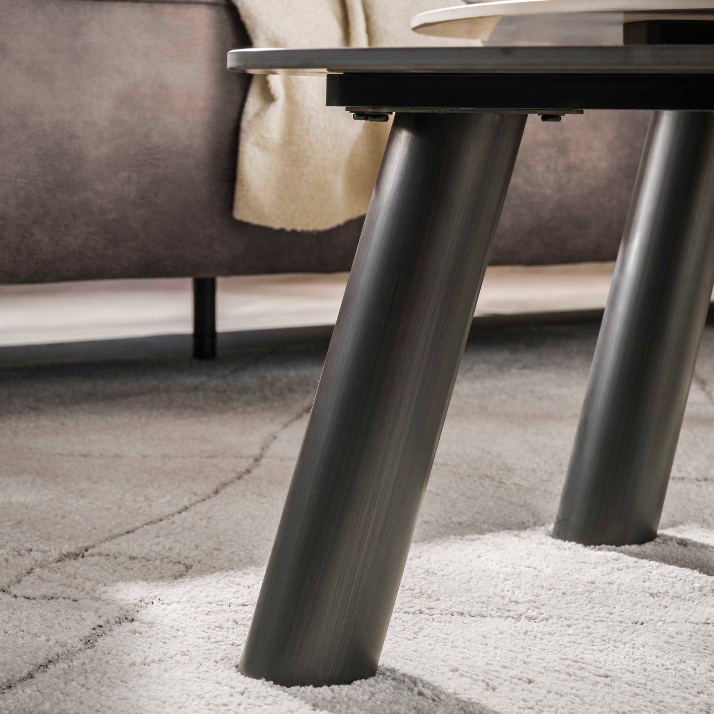 Couchtisch – 100×87×41 cm – 3D Keramik travertin schwarz/grau | Modell N0328