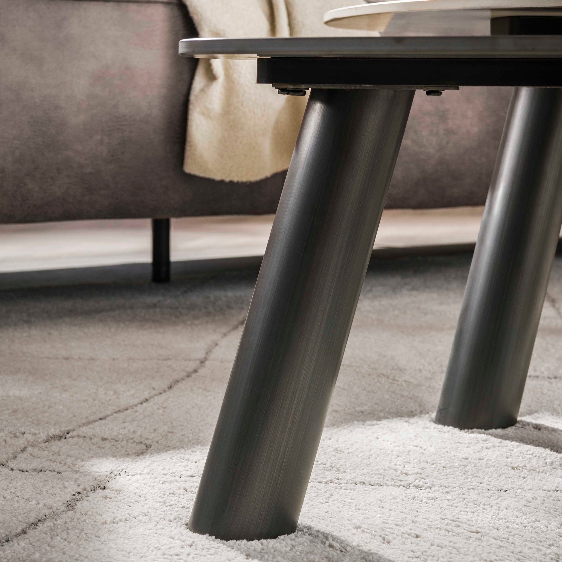 Couchtisch – 100×87×41 cm – 3D Keramik travertin schwarz/grau | Modell N0328