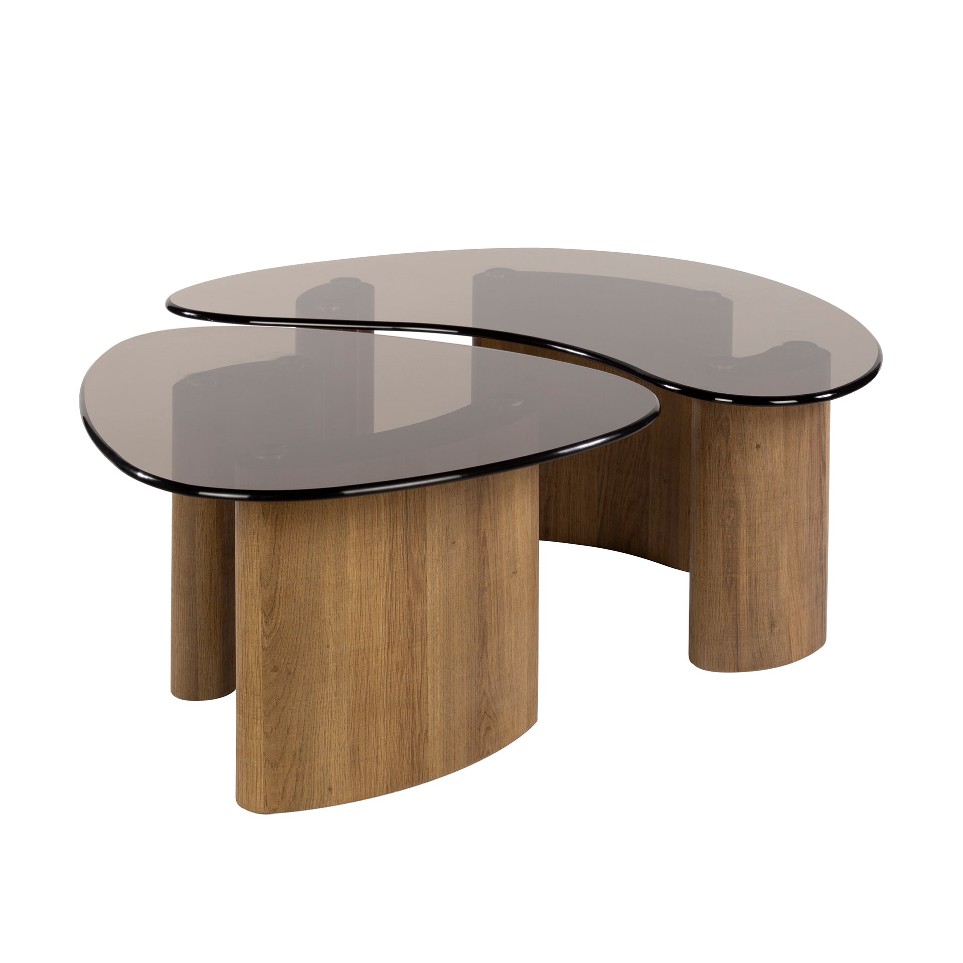 Couchtisch – organisch – 87×53×35 cm – Bronzefarbenes Glas | Modell N0332