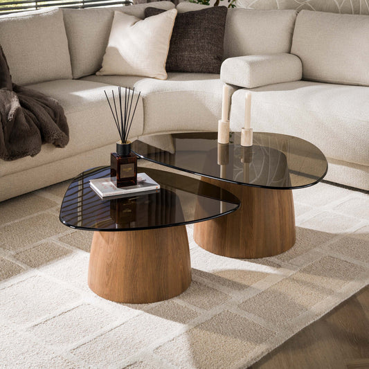 Couchtisch – 91×71×40 cm – Bronzefarbenes Glas | Modell N0333