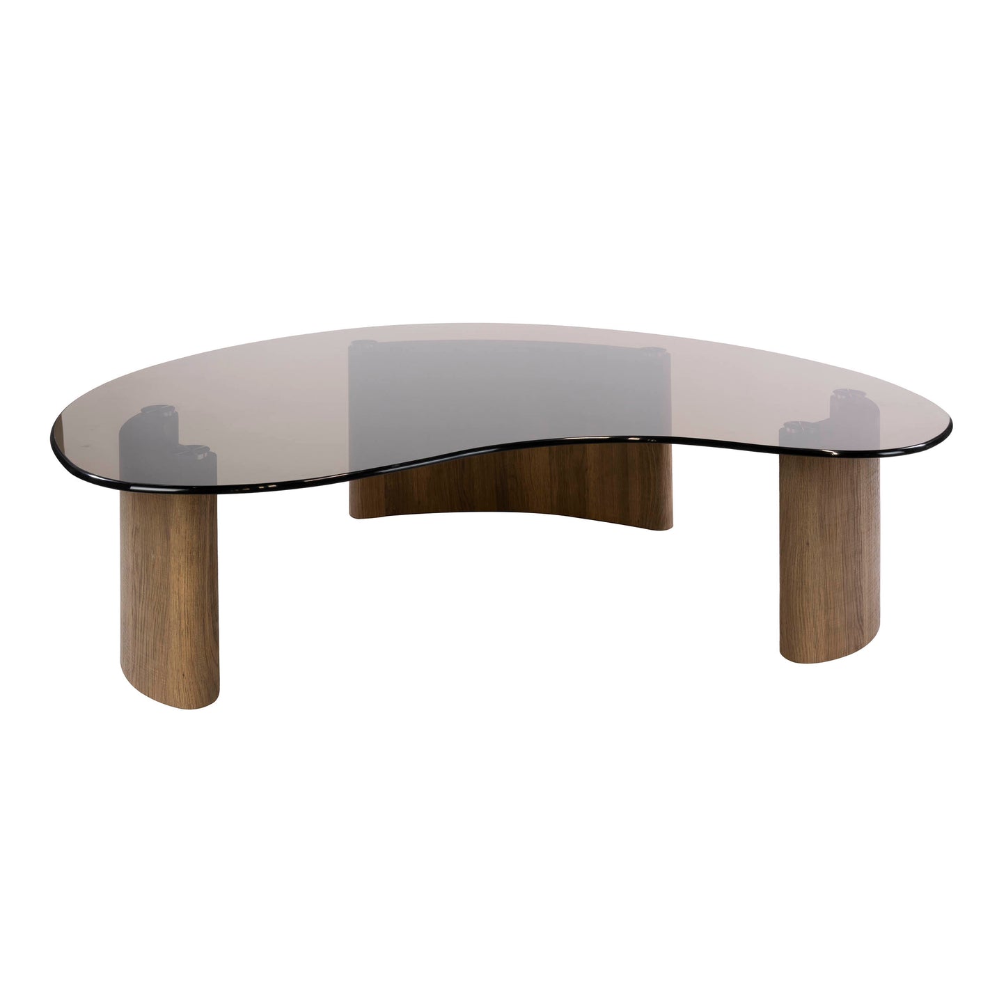 Couchtisch – organisch – 131×99×35 cm – Bronzefarbenes Glas | Modell N0335