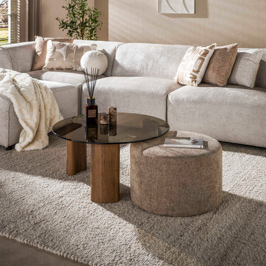 Couchtisch – 80×80×40 cm – Bronzefarbenes Glas | Modell N0336
