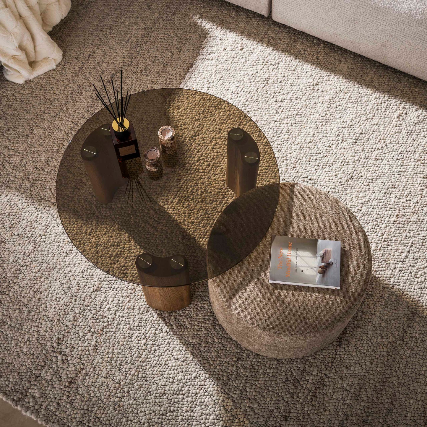 Couchtisch – 80×80×40 cm – Bronzefarbenes Glas | Modell N0336