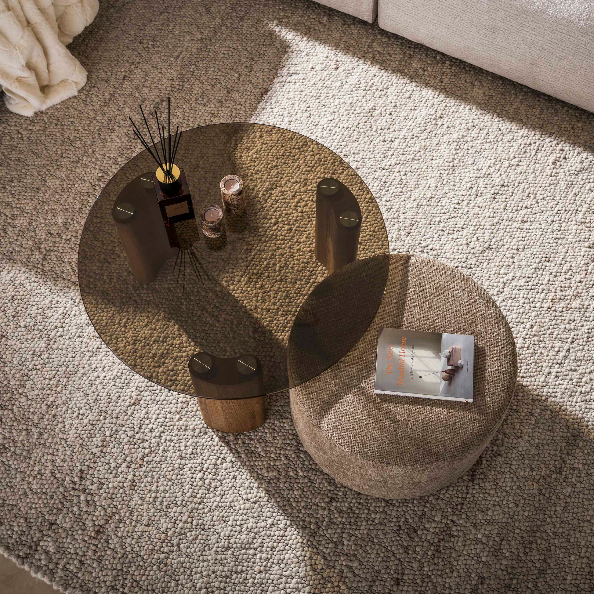 Couchtisch – 80×80×40 cm – Bronzefarbenes Glas | Modell N0336
