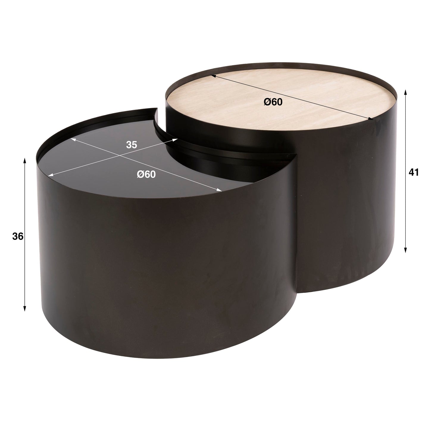 Couchtisch – 60×60×41 cm – 3D Keramik travertin | Modell N0339