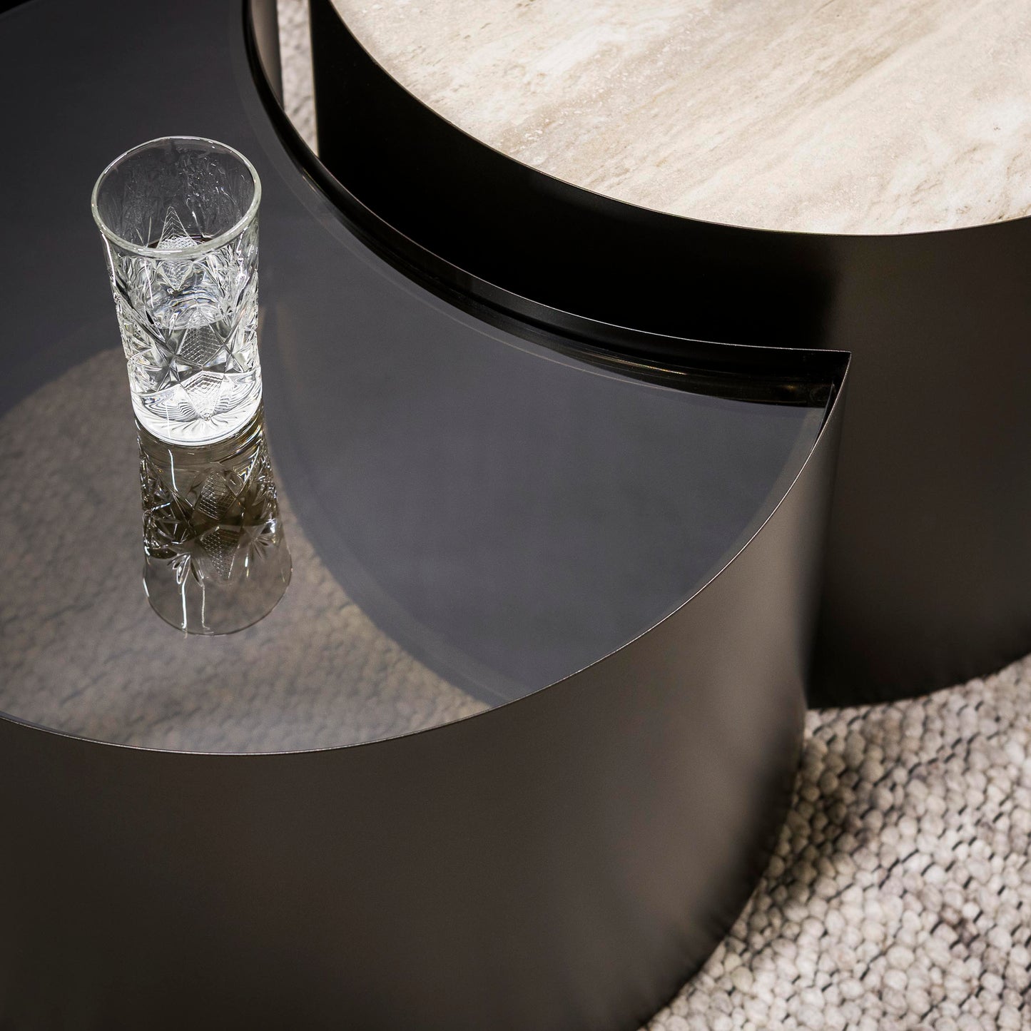Couchtisch – 60×60×41 cm – 3D Keramik travertin | Modell N0339
