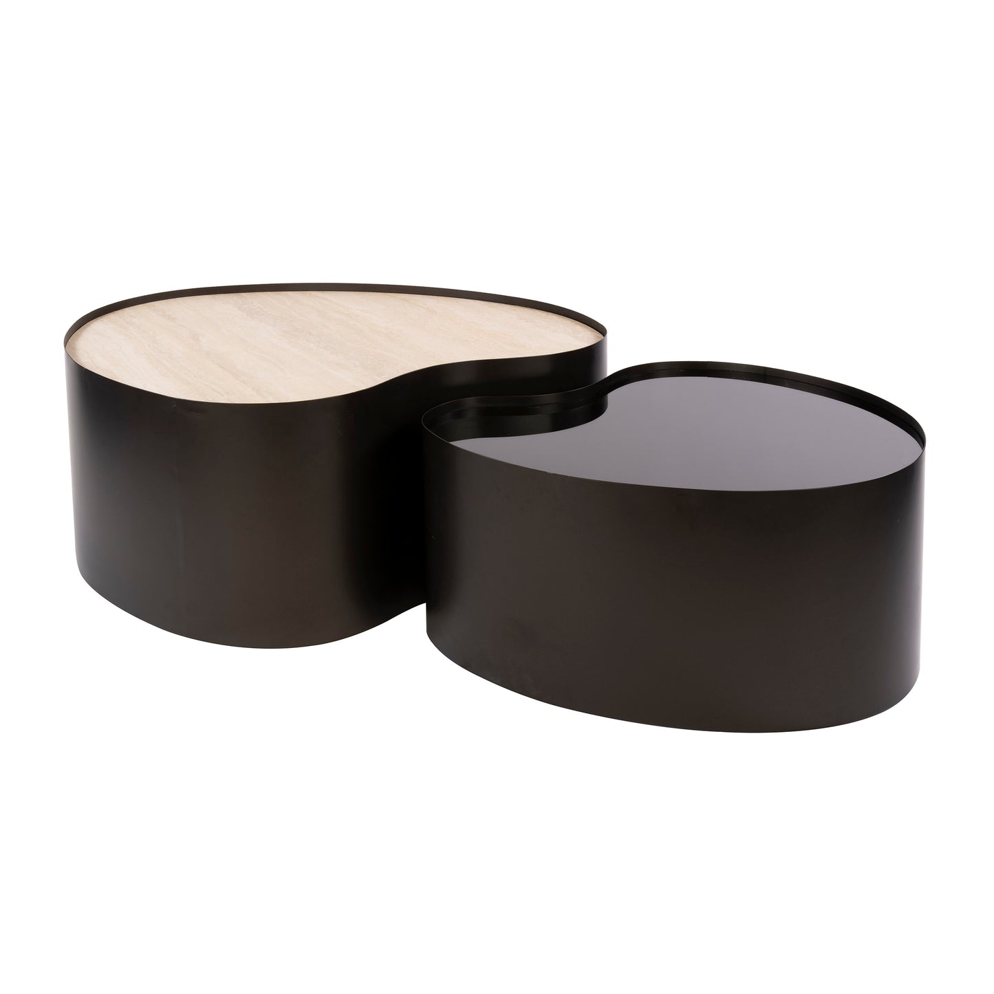 Couchtisch – organisch – 102×80×41 cm – 3D Keramik travertin | Modell N0340