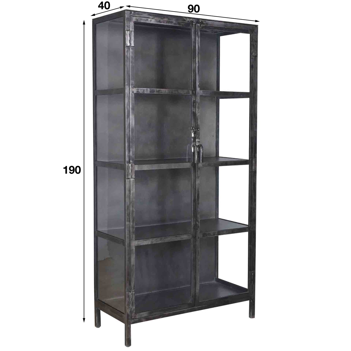 Wandschrank – 90×40×190 cm – Gunmetal | Modell N0342