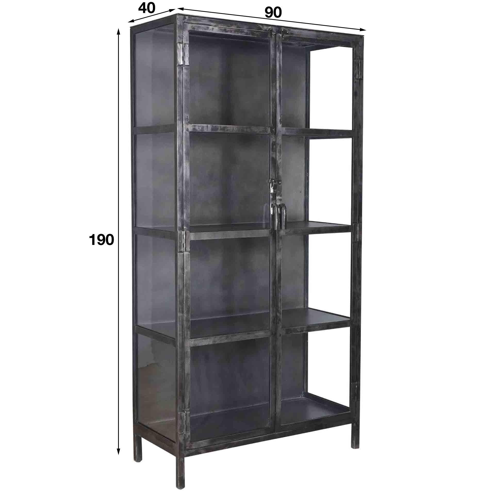 Wandschrank – 90×40×190 cm – Gunmetal | Modell N0342