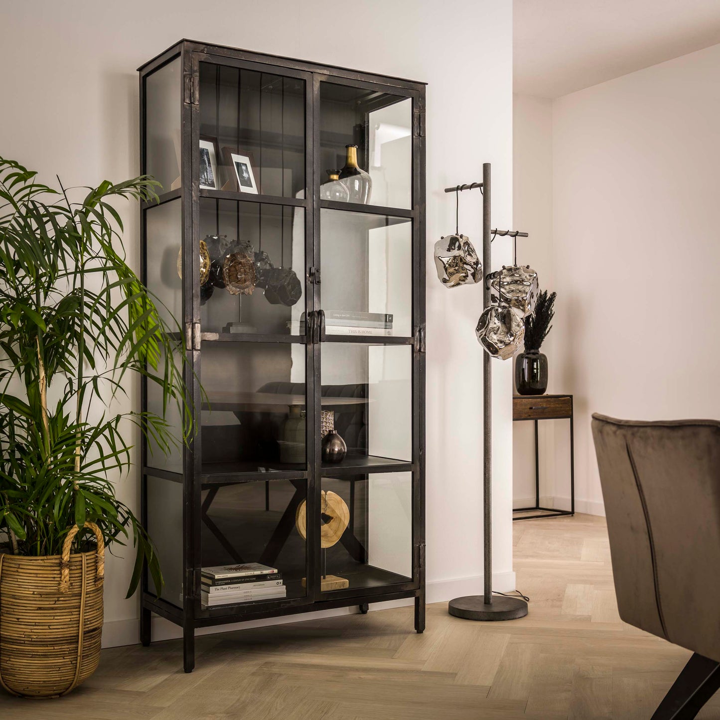 Wandschrank – 90×40×190 cm – Gunmetal | Modell N0342