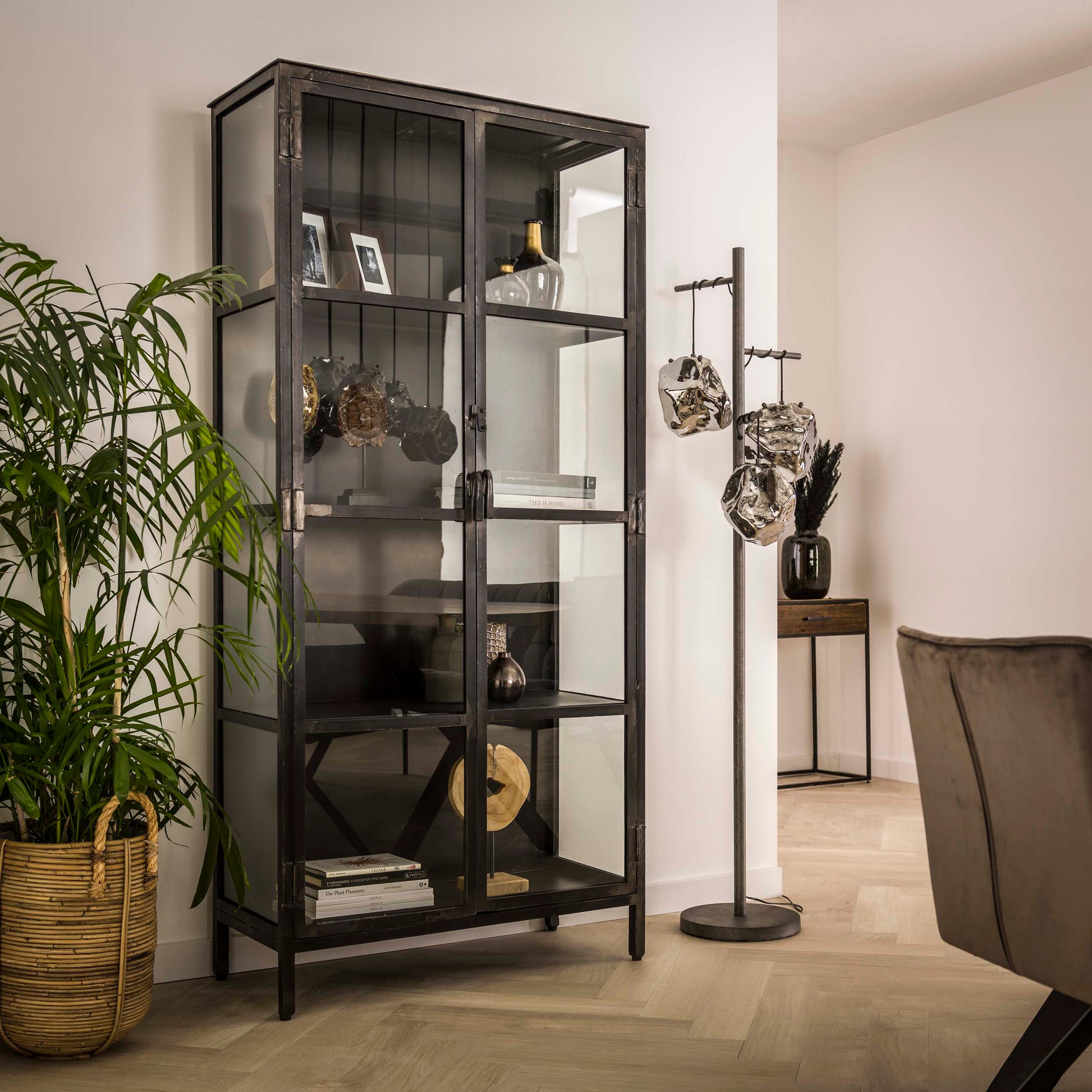 Wandschrank – 90×40×190 cm – Gunmetal | Modell N0342