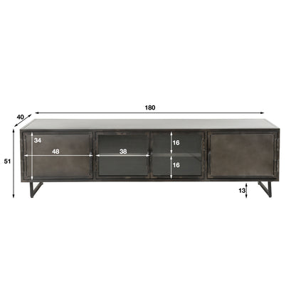 Highboard – 180×40×51 cm – Gunmetal | Modell N0343