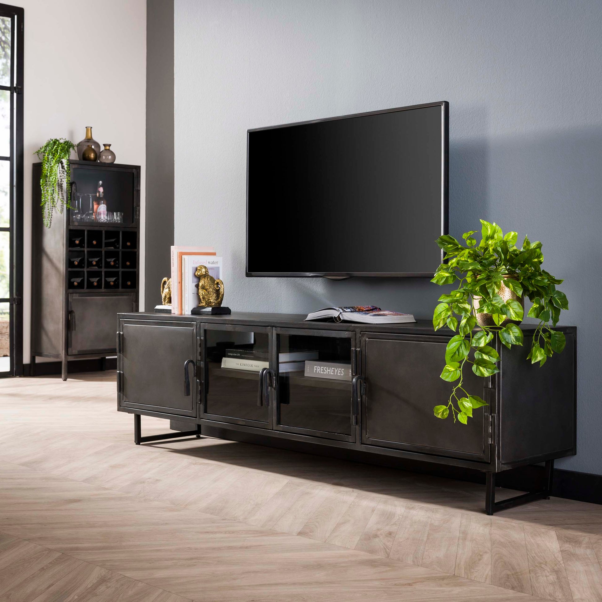 Highboard – 180×40×51 cm – Gunmetal | Modell N0343