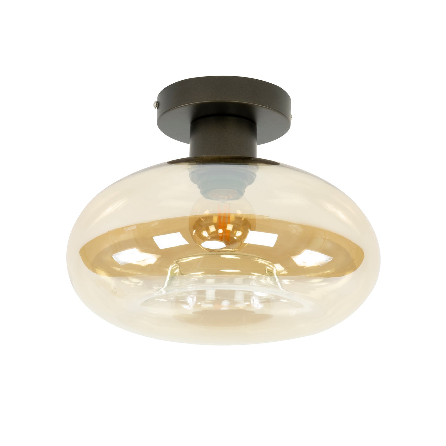 Deckenleuchte – 27×27×20 cm – Amberfarbenes Glas | Modell N0344